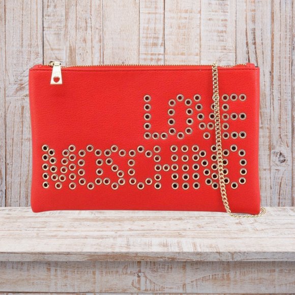 Love Moschino Red Clutch with Gold Accents - Picture 1 of 4